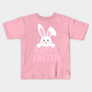 Hoppy Easter Funny Bunny Pun Kids T-Shirt